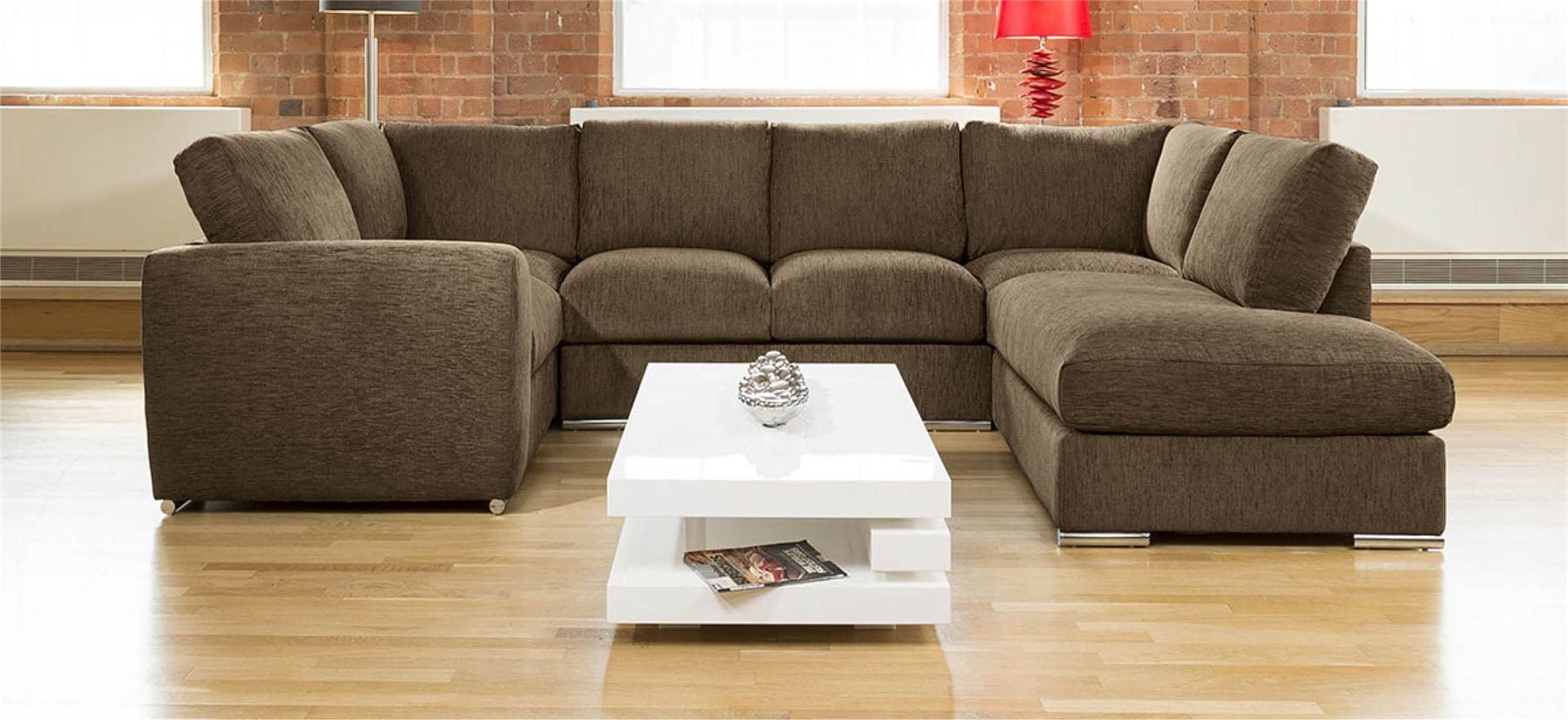 Quatropi Quatropi Large Sofa Set Settee Corner Group U Shape Grey 3.3x2.1m R
