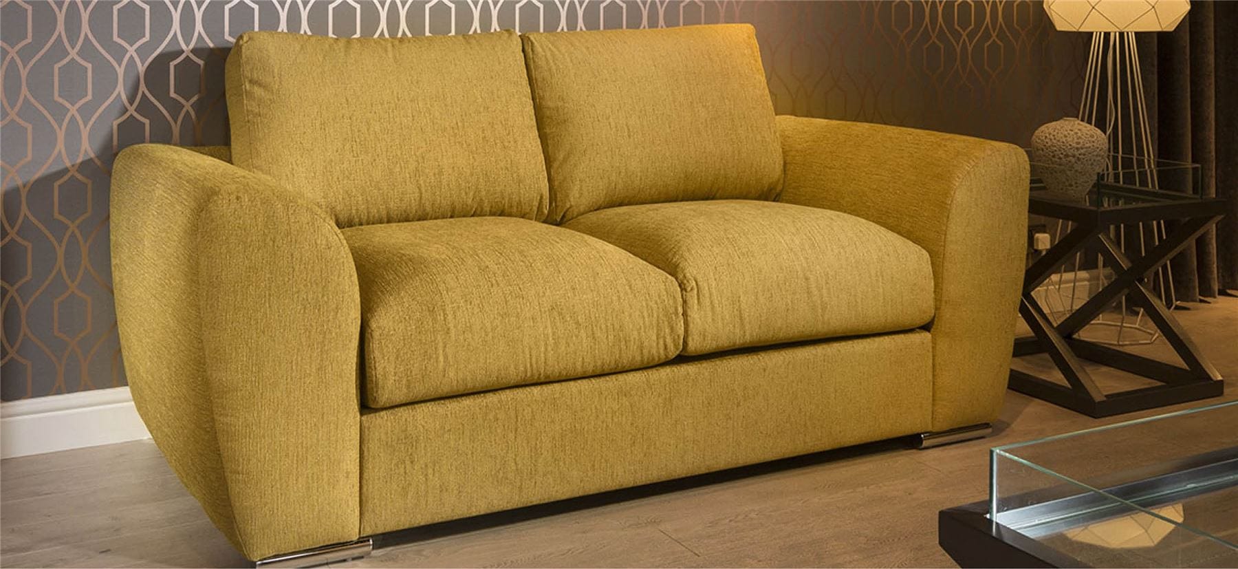 Quatropi Quatropi Modern Designer 2 Seater Settee/Sofa Made to Order Grey Fabric