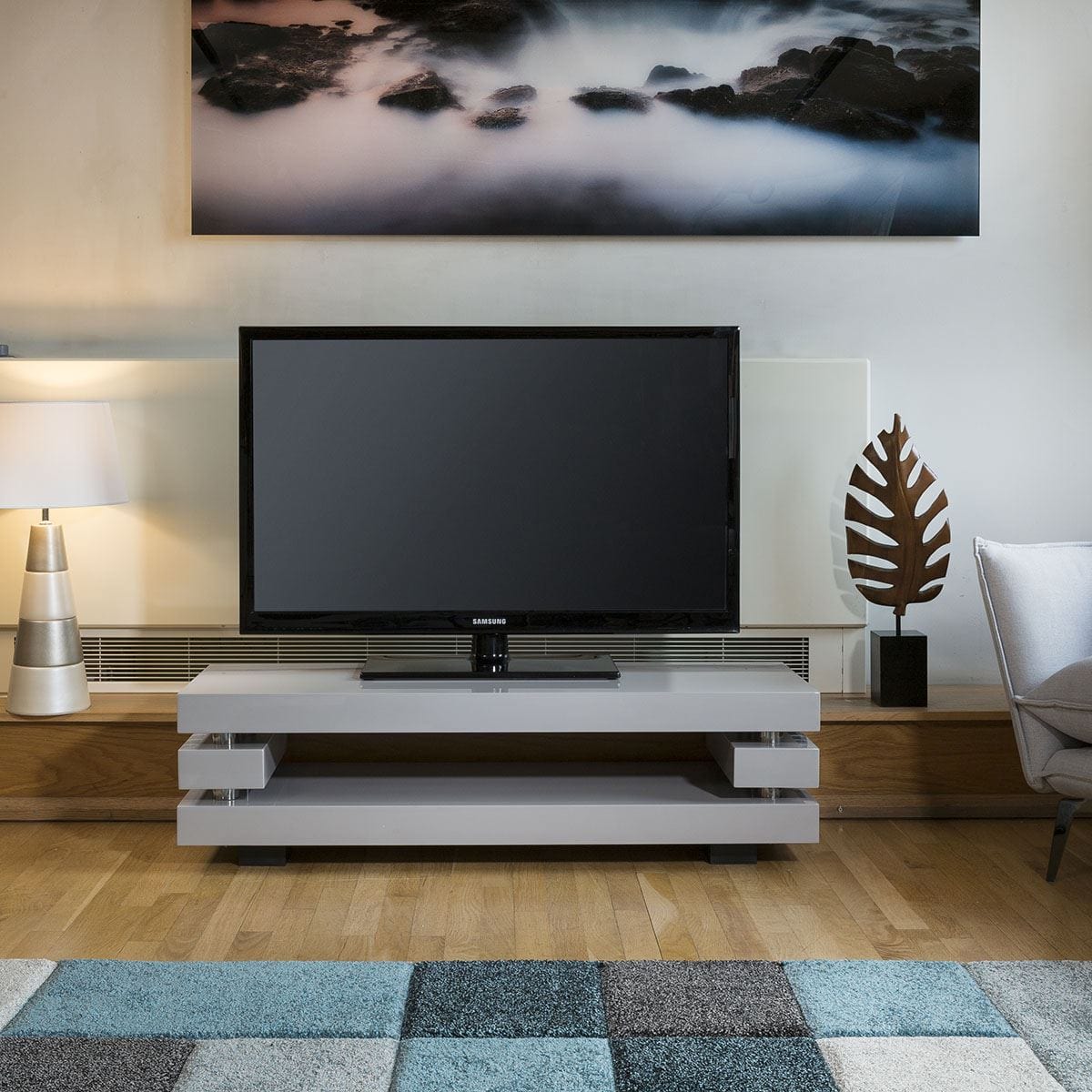 Quatropi Quatropi Modern Designer TV Cabinet Unit Stand Grey Gloss Stunning 97F