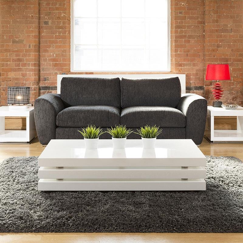 Quatropi Quatropi Modern Large 3 Seater Settee/Sofa Made to Order Grey Fabric