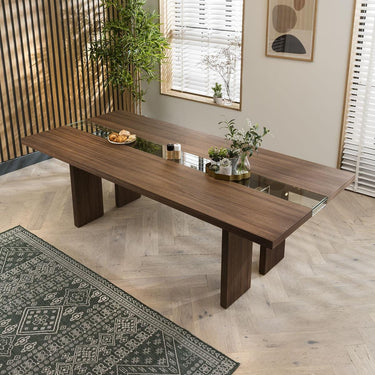 Quatropi Quatropi Modern Large Kitchen 10 Seater Dining Table 240cm Walnut Brown