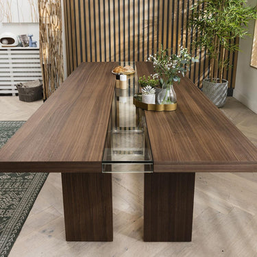 Quatropi Quatropi Modern Large Kitchen 10 Seater Dining Table 240cm Walnut Brown