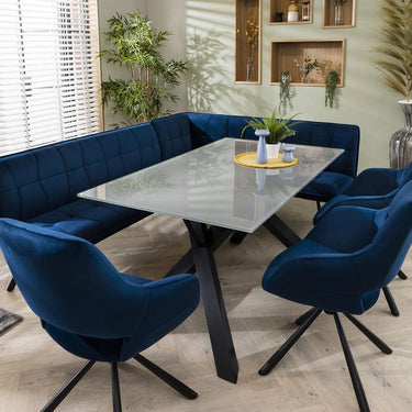 Quatropi Quatropi Modern Left-Hand Kitchen Corner Dining Bench Seat Blue
