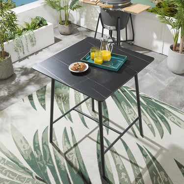 Quatropi Quatropi Modern Outdoor Garden High Bar Table 90cm Square Grey