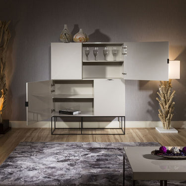 Quatropi Quatropi Modern Tall Cabinet / Sideboard in light Grey Gloss New 1411