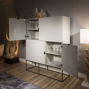 Quatropi Quatropi Modern Tall Cabinet / Sideboard in light Grey Gloss New 1411