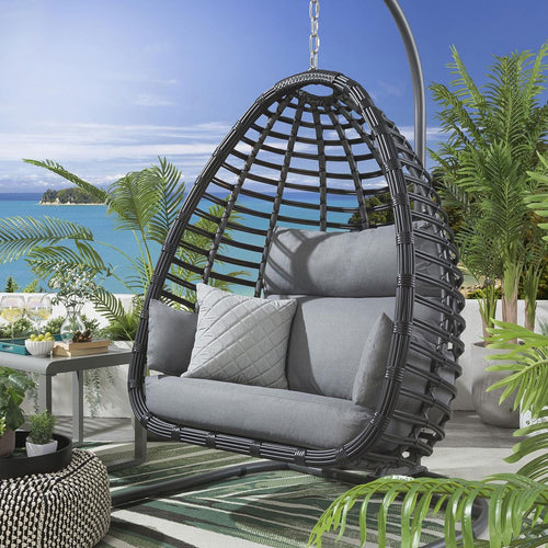 Bali Modern Outdoor Garden Egg Chair Charcoal
