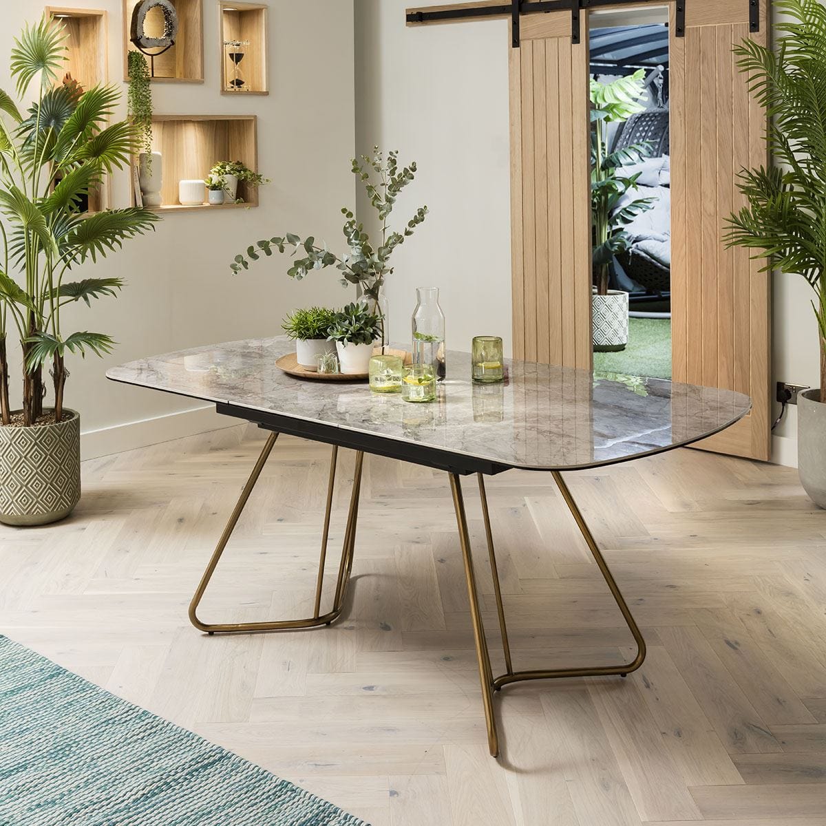 Quatropi Quatropi Rectangular Ceramic Extending Dining Table 140-180cm Grey - Deco