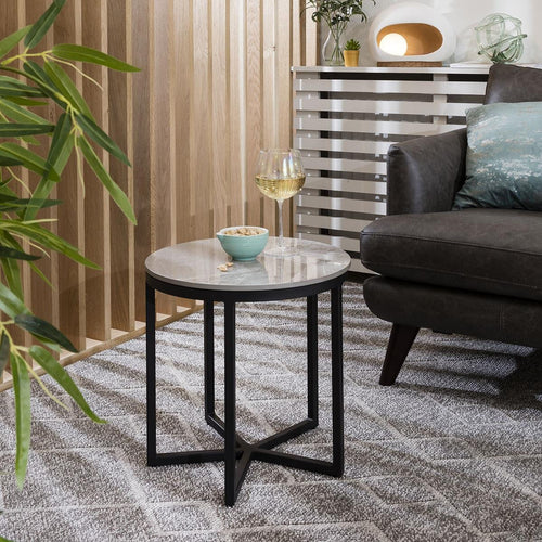Lena Star Ceramic Side Table Grey