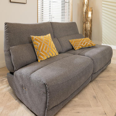 Quatropi Quatropi Small 2 Seater Modern Recliner Sofa Couch Set Grey Fabric S2R
