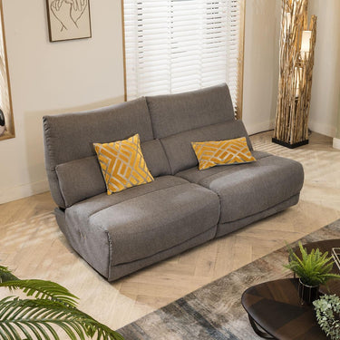 Quatropi Quatropi Small 2 Seater Modern Recliner Sofa Set Grey Fabric S22R