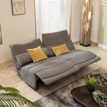 Quatropi Quatropi Small 2 Seater Modern Recliner Sofa Set Grey Fabric S22R