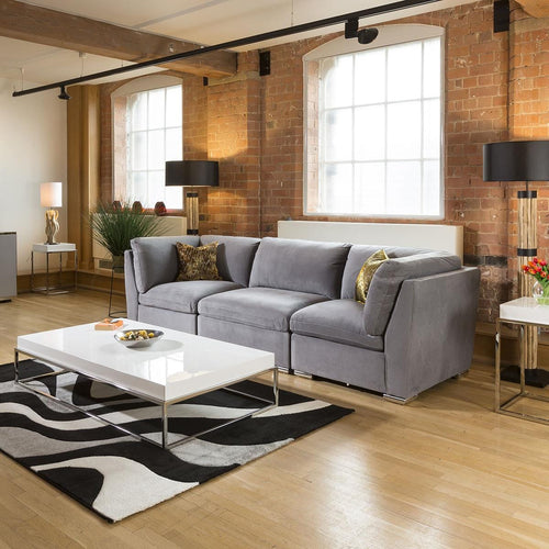 Quatropi Super Comfy Mikey Sofa Medium Grey 3 Seater Settee 1