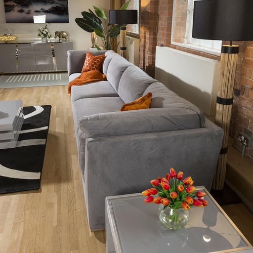 Quatropi Super Comfy Mikey Sofa Medium Grey 4 Seater Settee 1