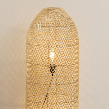 Quatropi Quatropi Tall Blonde Rattan Lamp Brown 105cm Tall
