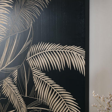 Quatropi Quatropi Wall Art - Hand Carved Blue Wood Wall Decor Panels - 180x130cm