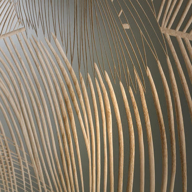 Quatropi Quatropi Wall Art - Hand Carved Green Wood Wall Decor Panels - 135x150cm