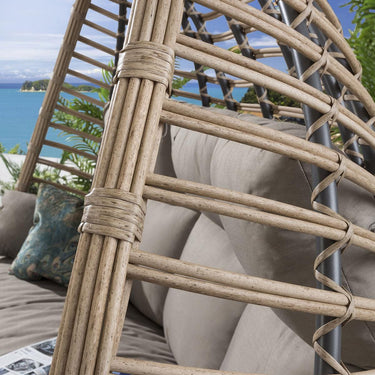 Quatropi Quatropi XL Garden Hanging Hammock Chair - Grey Outdoor Bamboo Rattan