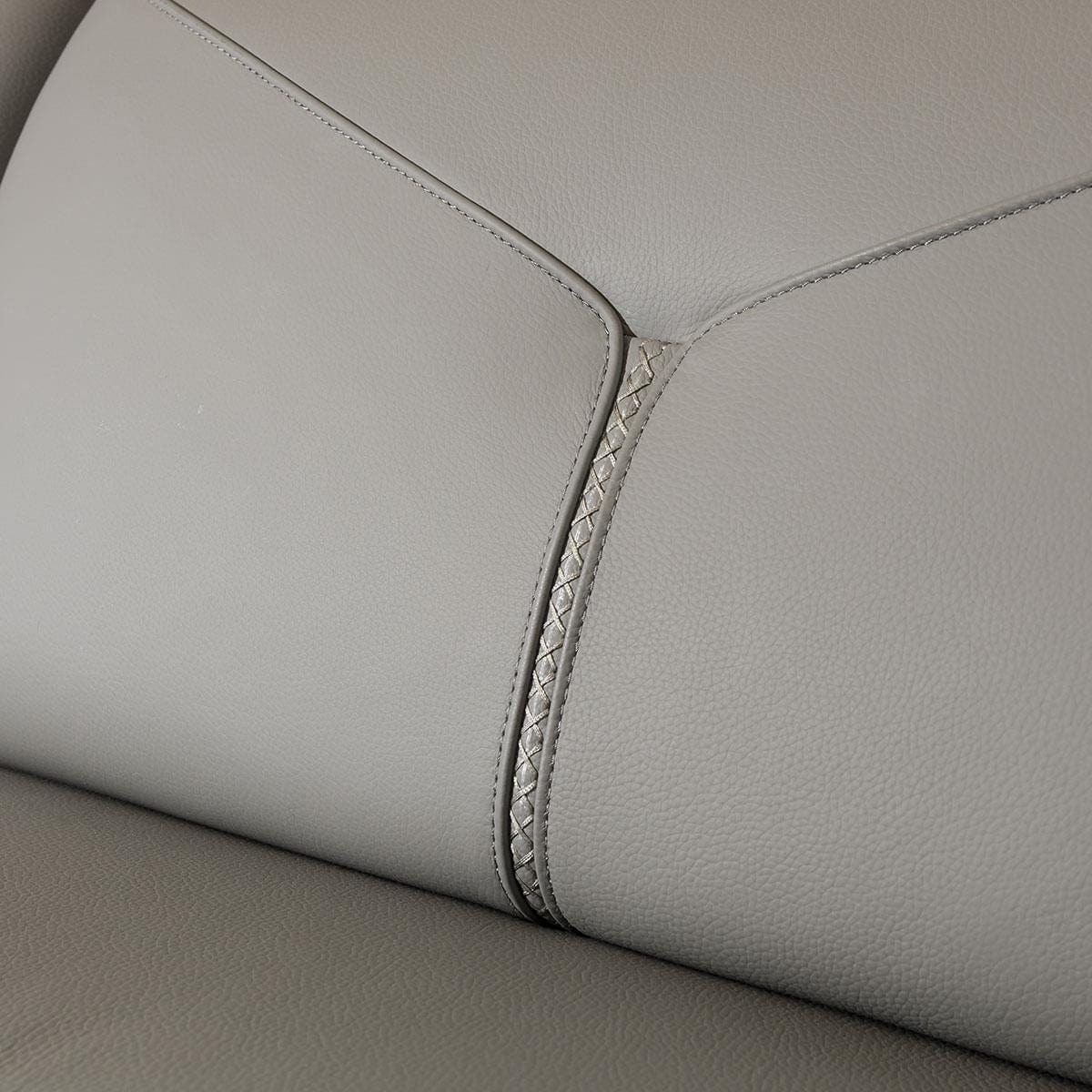 Quatropi Reggie Recliner 3 Seater Leather Sofa Grey