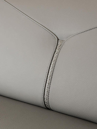 Quatropi Reggie Recliner 3 Seater Leather Sofa Grey