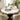 Quatropi Round Marble Dining Table & Cream Velvet Chairs, 6 Seater Dining Set