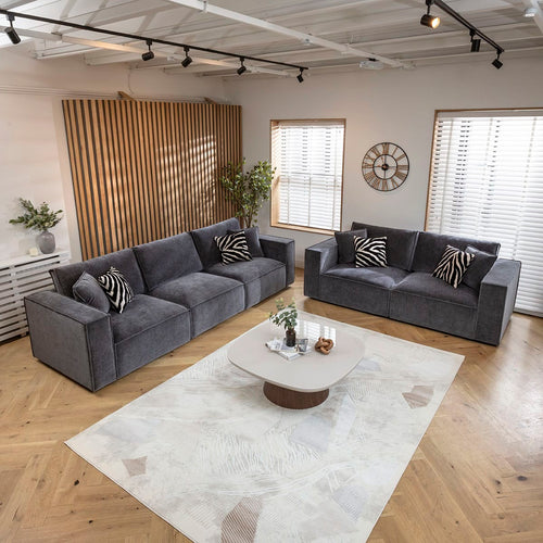 Rupert Small 2 & 3 Seater Sofa Set Storm Grey Fabric 1+2S