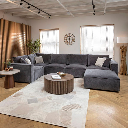 Rupert Modern 5 Seater Modular Corner Sofa Storm Grey 374x208cm 8