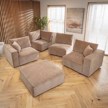 Quatropi Rupert Corner Modular Sofa Section Fawn 98x98cm