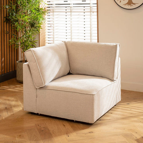 Rupert Corner Modular Sofa Section Natural 98x98cm
