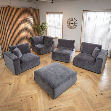 Quatropi Rupert Corner Modular Sofa Section Storm 98x98cm