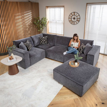Quatropi Rupert Corner Modular Sofa Section Storm 98x98cm