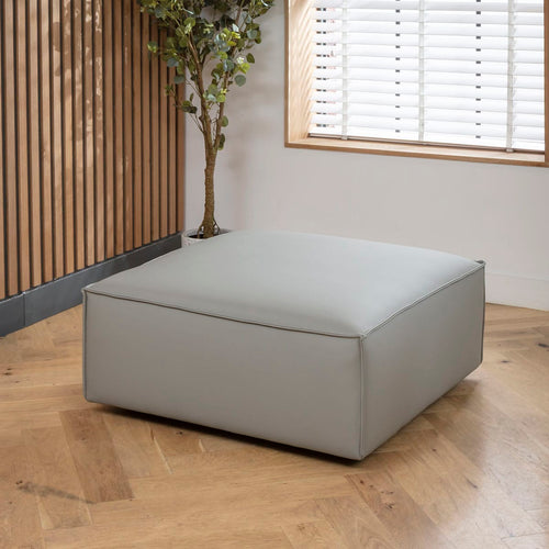 Rupert Leather Footstool Section Elephant 98x98cm
