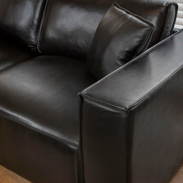 Quatropi Rupert Leather Left-Hand Armed Modular Sofa Section Carbon 110x98cm