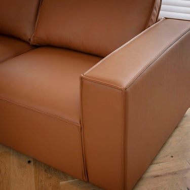 Quatropi Rupert Leather Left-Hand Armed Modular Sofa Section Tuscan 110x98cm