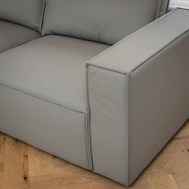 Quatropi Rupert Leather Right-Hand Armed Modular Sofa Section Elephant 110x98cm