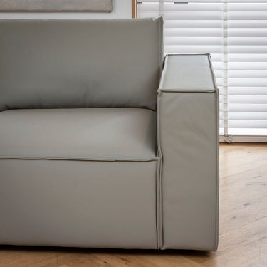 Quatropi Rupert Leather Right-Hand Armed Modular Sofa Section Elephant 110x98cm