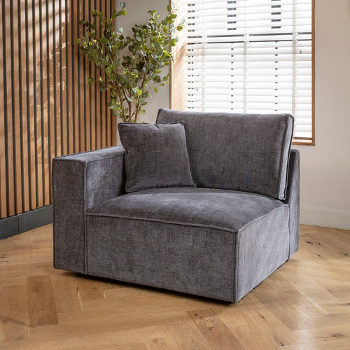 Rupert Left-Hand Armed Modular Sofa Section Storm 110x98cm