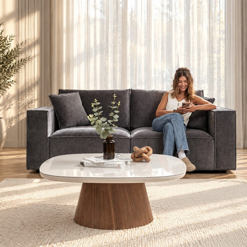 Rupert Modern 2 Seater Sofa Storm Grey 220x98cm 2S