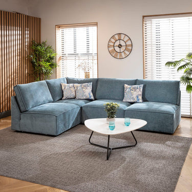 Quatropi Rupert Modern 4 Seater Modular Corner Sofa Aqua Blue 276x187cm 22