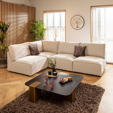 Quatropi Rupert Modern 4 Seater Modular Corner Sofa Natural 276x187cm 22