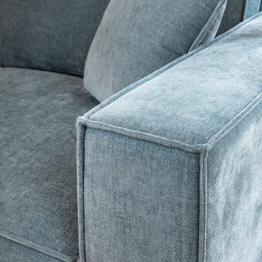 Quatropi Rupert Right-Hand Armed Modular Sofa Section Aqua Blue 110x98cm