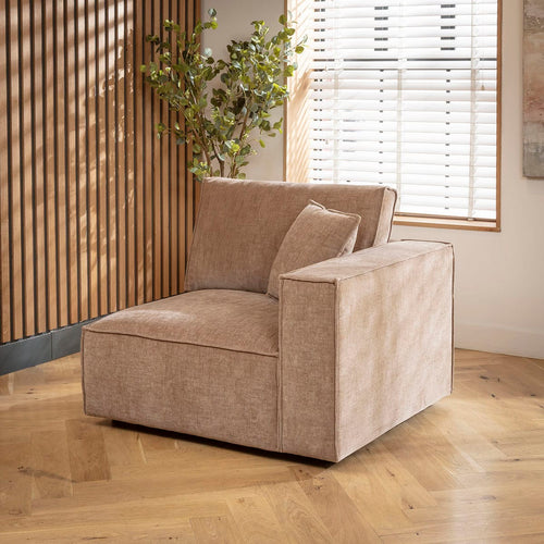 Rupert Right-Hand Armed Modular Sofa Section Fawn 110x98cm