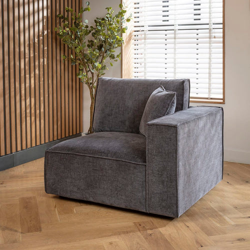 Rupert Right-Hand Armed Modular Sofa Section Storm 110x98cm