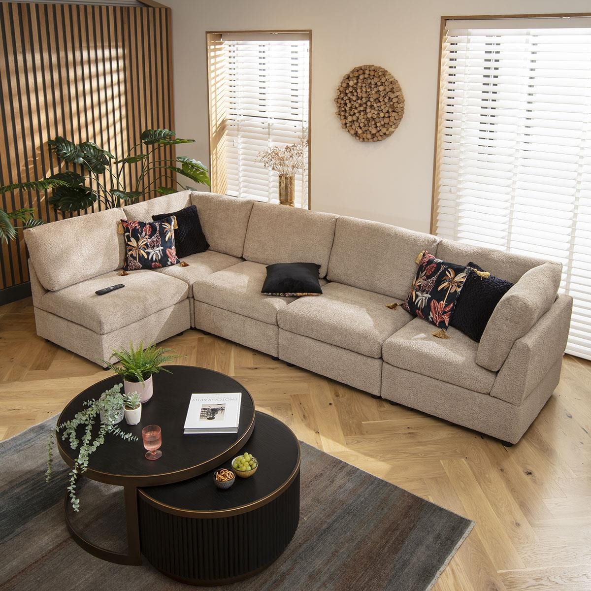 Sectional Corner Sofa 6 Seater Modern L Shape Couch Beige Boucle Fabric sectional-corner-sofa-6-seater-modern-l-shape-couch-beige-boucle-fabric