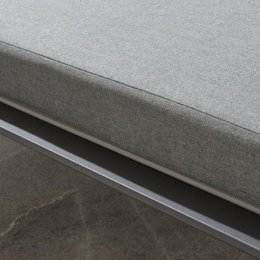Quatropi Set of 2 Garden Cushioned Sun Loungers Grey Aluminium Metal 196cm