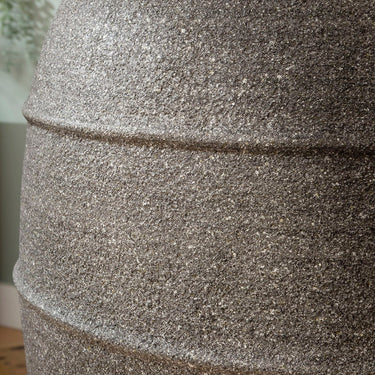 Quatropi Set of 2 Large Floor Standing Decorative Indoor Pots Vases Grey Ribbed