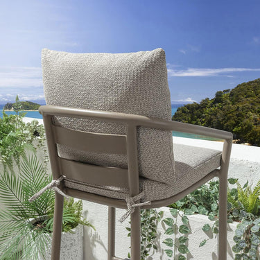 Quatropi Set of 2 Modern Aluminium Outdoor Garden Bar Stools Chairs Cream