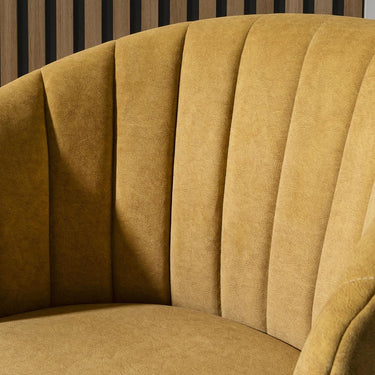 Quatropi Set of 2 Modern Carver Dining Chairs Unique Mustard Fabric Swivel Base