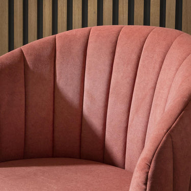 Quatropi Set of 2 Modern Carver Dining Chairs Unique Pink Fabric Swivel Base
