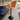 Quatropi Set of 2 Modern Kitchen Bar Stools - Luxury Orange Velvet - Adjustable Seat Height